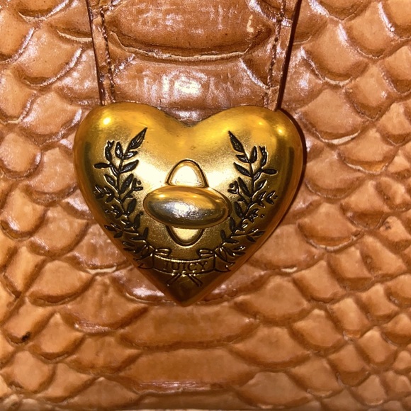 Y2K JUICY COUTURE Brown SNAKE SKIN MINI BAG Vintage train case cosmetic travel - Picture 6 of 17